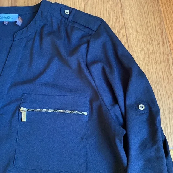 Calvin Klein Woman’s XL Long Sleeve Blouse, Black - Picture 4 of 5